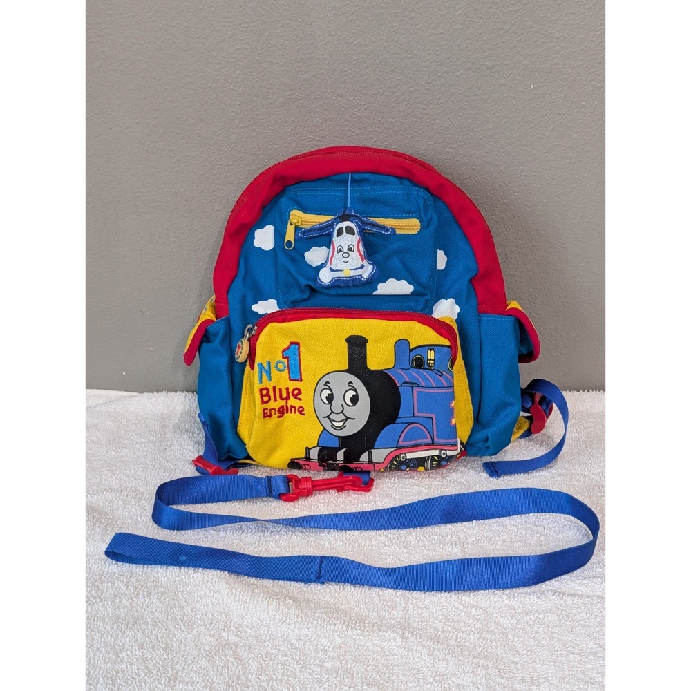 Vintage Rare Thomas The Tank Engine No 1 Blue Kids Backpack Sm Leash Y2K Squeak